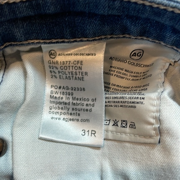 AG Stevie ankle jean 31R. Minor distressing at pocket. - Picture 5 of 8